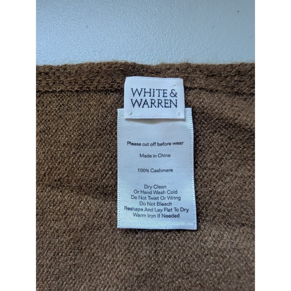 NWOT White + Warren 100% Cashmere Travel Wrap 81'' X 36'' Cedar Brown #9C601 - Picture 6 of 7
